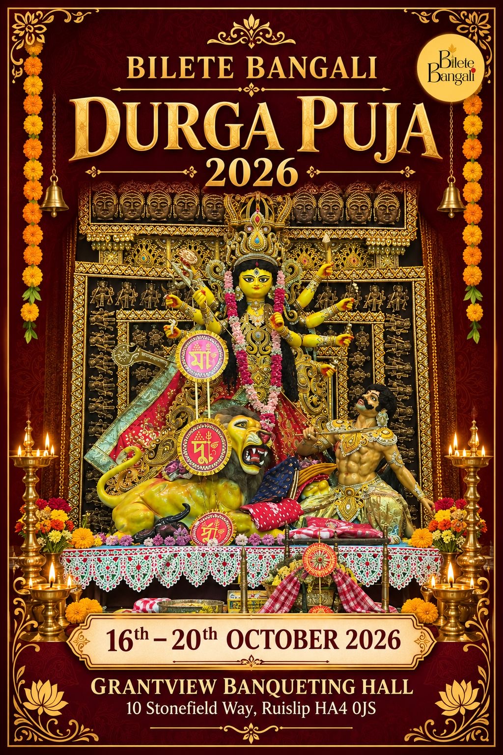 Bilete Bangali Durga puja 2025