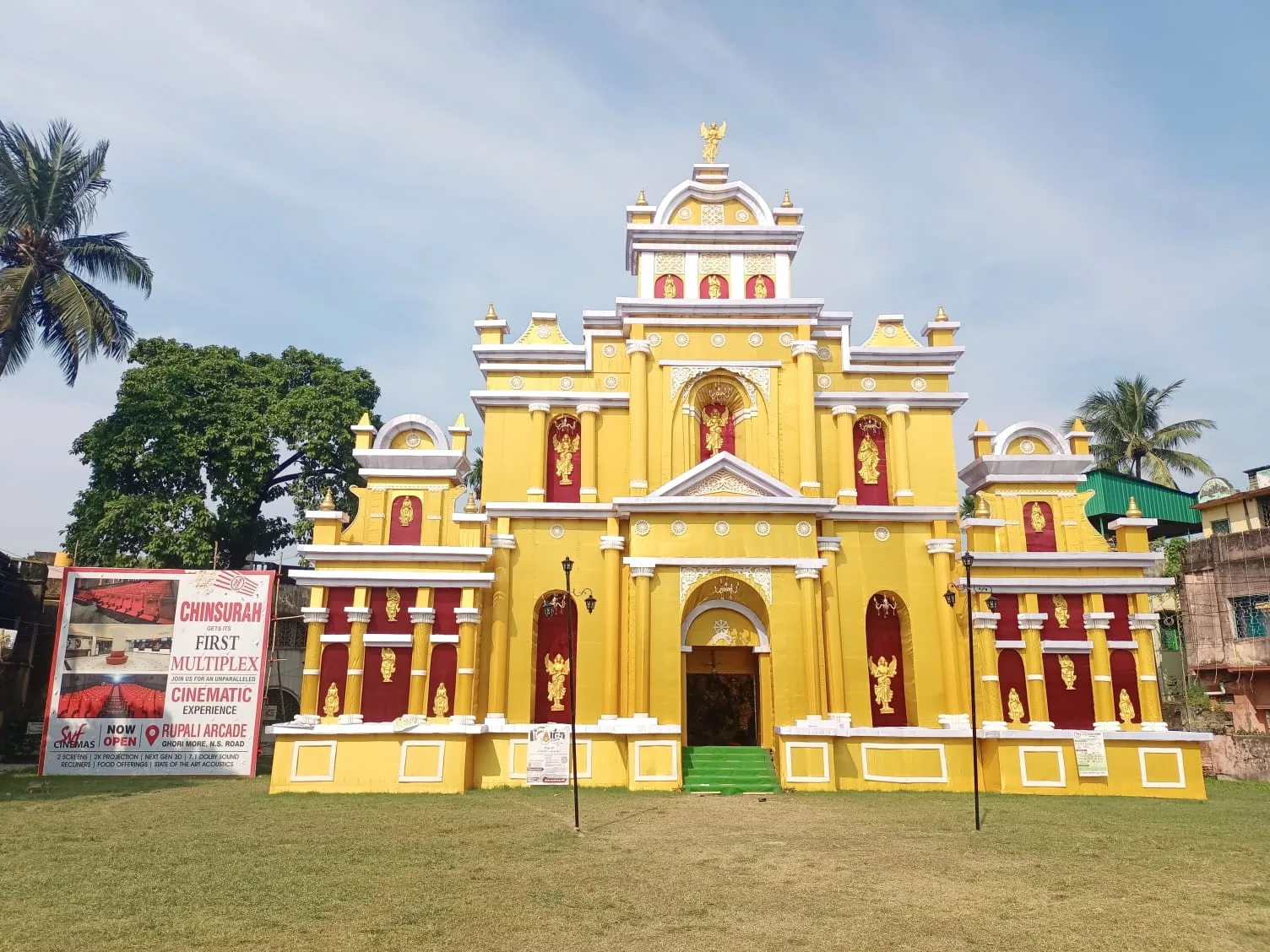 Bhatpara Barowari Math Durgapuja 2025 — Day view of the Pandal