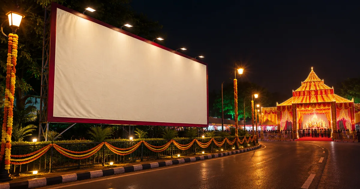 Hoardings and Flex Advertising at Festival Venues