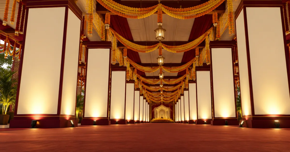 Banner and Pillar Branding Inside the Pandal